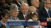 Jeff Sessions with granddaughter, CSPAN screencap