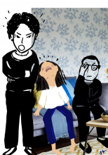 How To Talk About Therapy With Chinese Immigrant Parents Girl reacting with frustration to parents