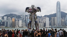 An Optimus Prime statue in Hong Kong